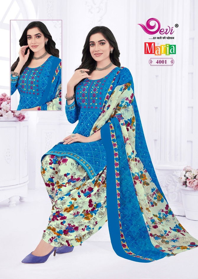 Maria Vol 4 By Devi Neck Work Cotton Patiyala Readymade Dress Orders In India